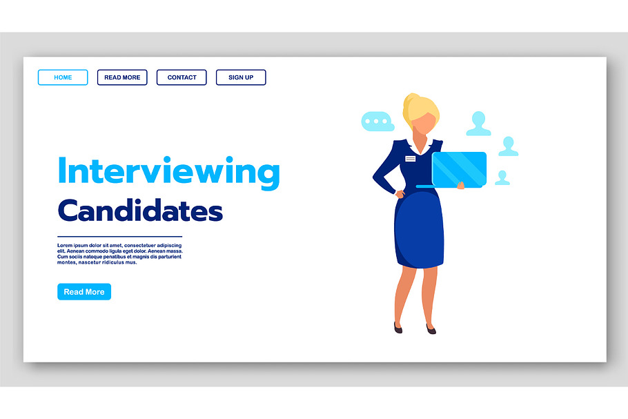Interviewing candidates landing page in Landing Page Templates - product preview 8