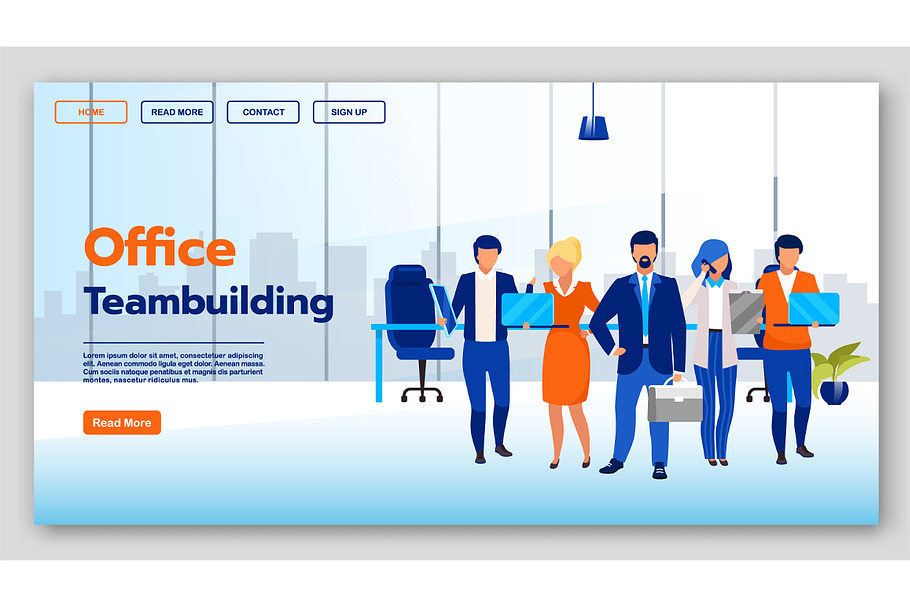 Office team building landing page in Landing Page Templates - product preview 8