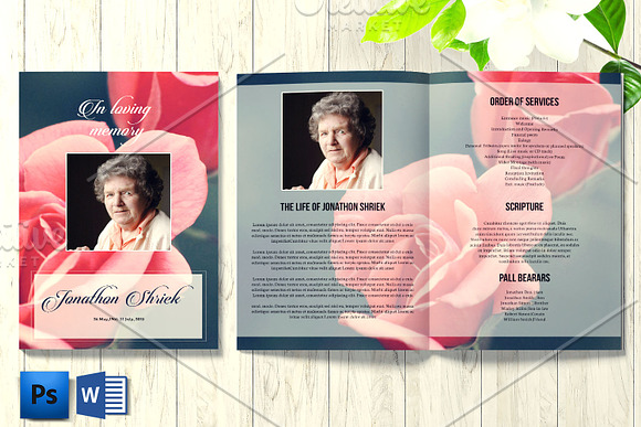Funeral Program Template - V949 in Brochure Templates - product preview 4