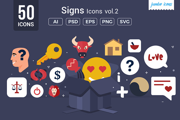 Flat Vector Icons Signs Pack V2