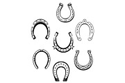 Set of horseshoe icons