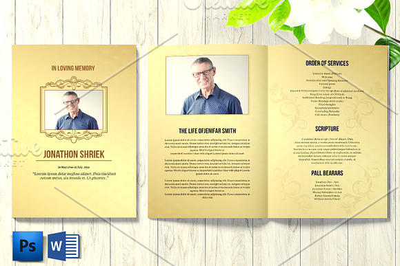 Funeral Program Template - V950 in Brochure Templates - product preview 3