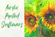Acrylic Painted Suflowers Art