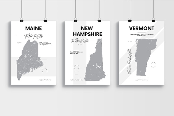 U.S. State Maps | Poster set 1 in Illustrations - product preview 1