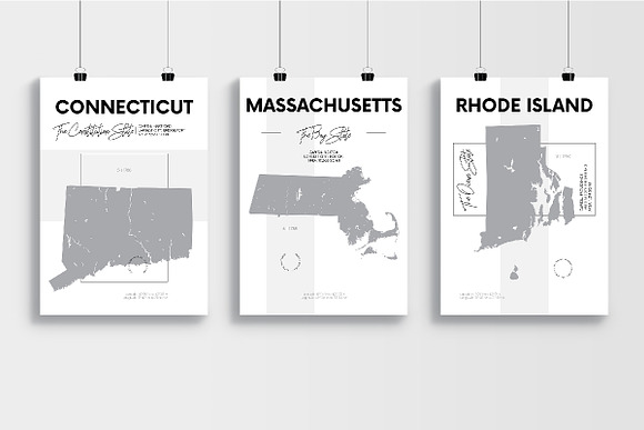 U.S. State Maps | Poster set 1 in Illustrations - product preview 2
