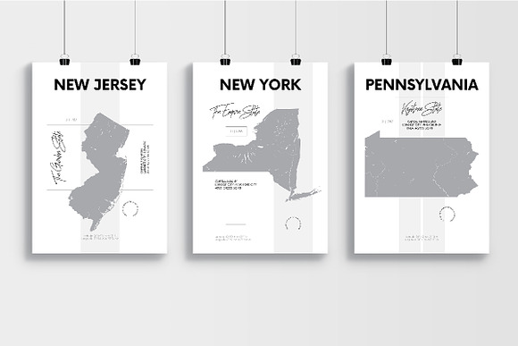 U.S. State Maps | Poster set 1 in Illustrations - product preview 3