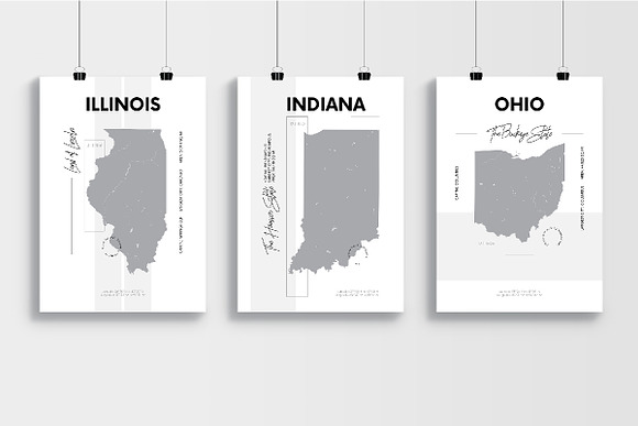 U.S. State Maps | Poster set 1 in Illustrations - product preview 4