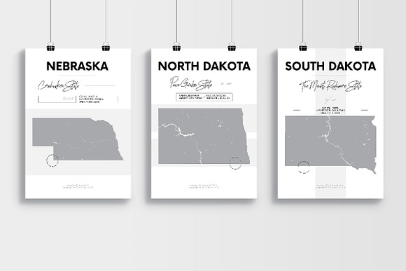 U.S. State Maps | Poster set 1 in Illustrations - product preview 7
