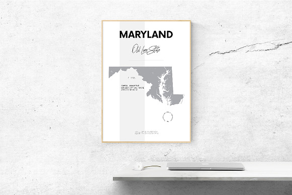 U.S. State Maps | Poster set 1 in Illustrations - product preview 10