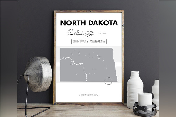U.S. State Maps | Poster set 1 in Illustrations - product preview 11