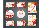 Gift Cards with Red Ribbon