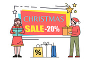 Christmas Sale 20 Percent Off Banner