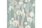 Seamless vector winter forest