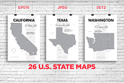 U.S. State Maps | Poster set 2