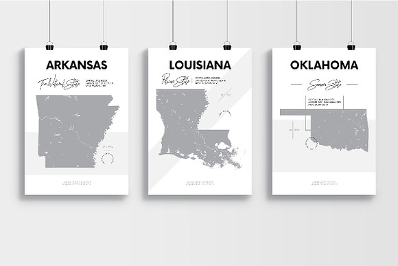 U.S. State Maps | Poster set 2 in Illustrations - product preview 4