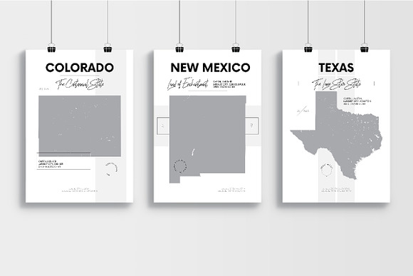 U.S. State Maps | Poster set 2 in Illustrations - product preview 5