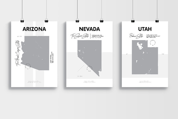 U.S. State Maps | Poster set 2 in Illustrations - product preview 6