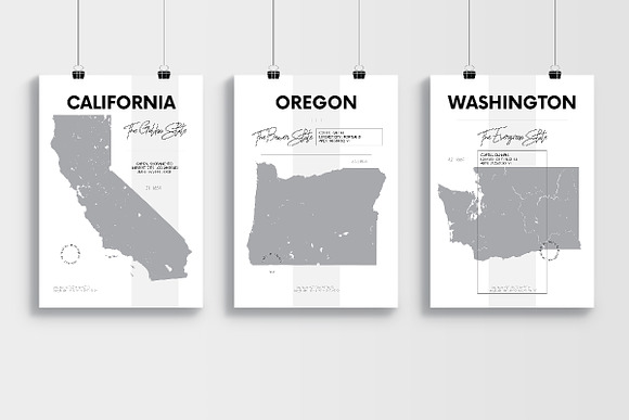 U.S. State Maps | Poster set 2 in Illustrations - product preview 8