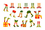 Christmas elf feets set and seamless