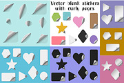 Vector Curly Pages Blank Stickers