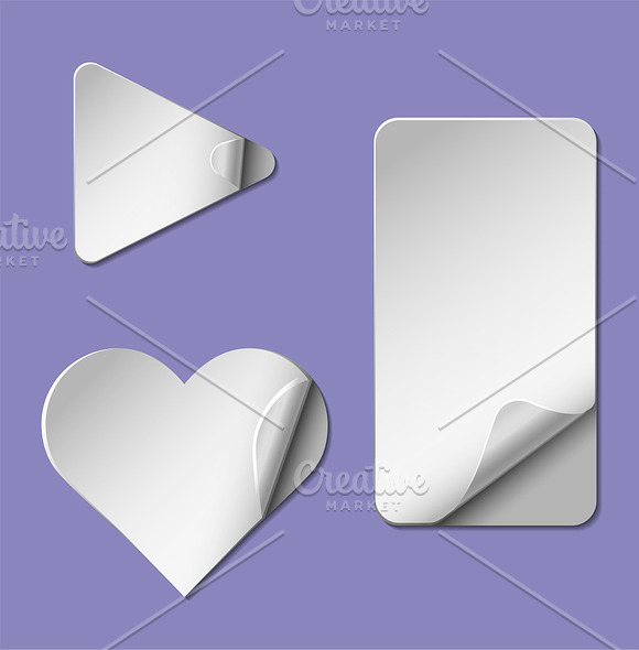 Vector Curly Pages Blank Stickers in Stationery Templates - product preview 1