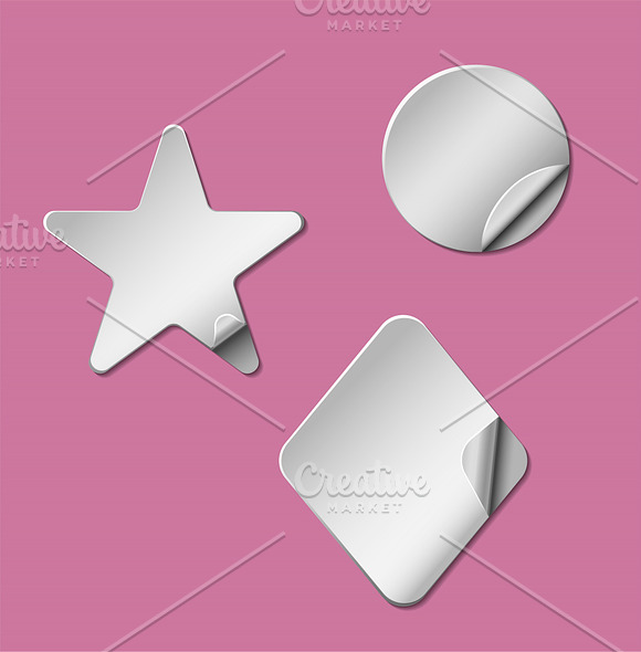 Vector Curly Pages Blank Stickers in Stationery Templates - product preview 2