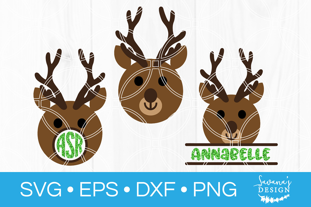 Reindeer Monogram SVG Bundle Deer in Illustrations - product preview 8