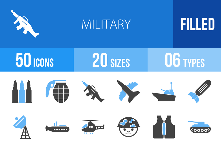 50 Military Blue & Black Icons in Graphics - product preview 8