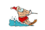 summer vacation water skiing. Santa