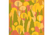 Seamless vector autumn forest