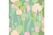 Seamless vector blossom forest