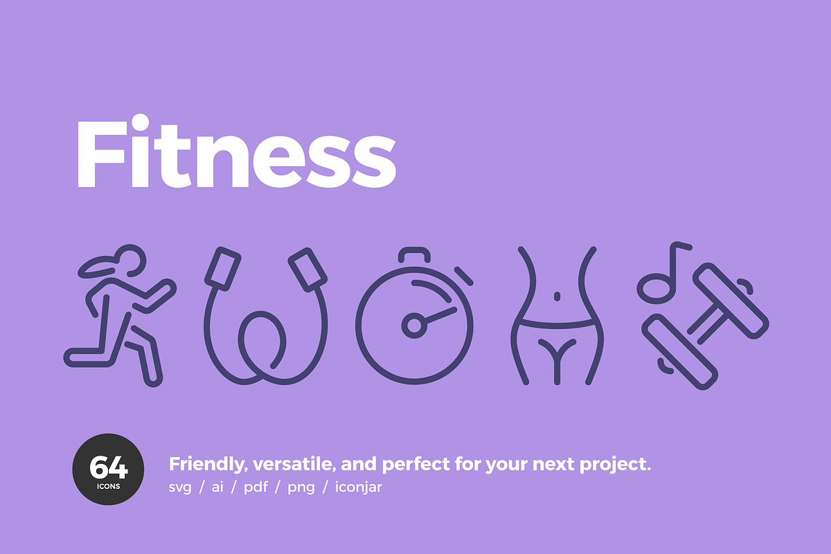 Fitness Line Icons in Simple Line Icons - product preview 8
