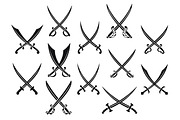 Swords and sabres for heraldry