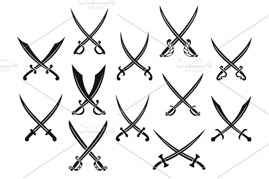 Swords and sabres for heraldry in Graphics - product preview 8