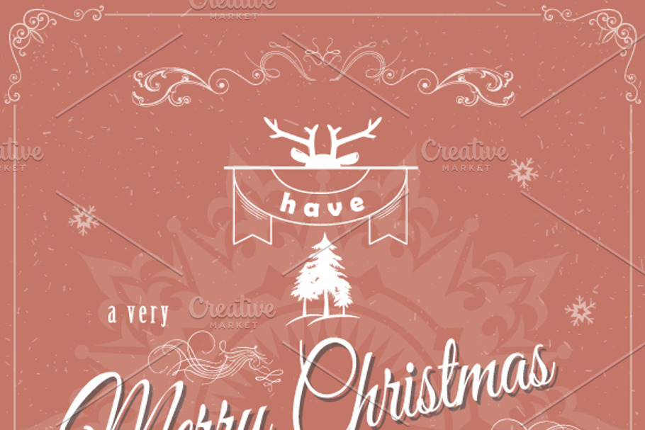 Christmas greeting card template in Illustrations - product preview 8