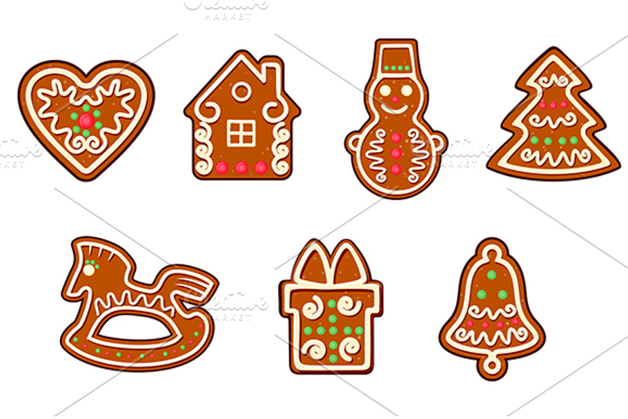 Gingerbread christmas objects in Graphics - product preview 8
