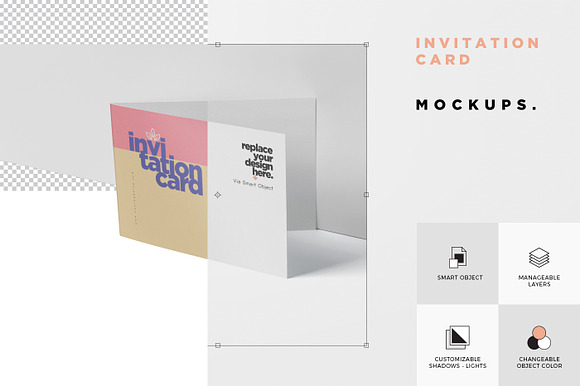 Invitation Card Mock-Up in Branding Mockups - product preview 5