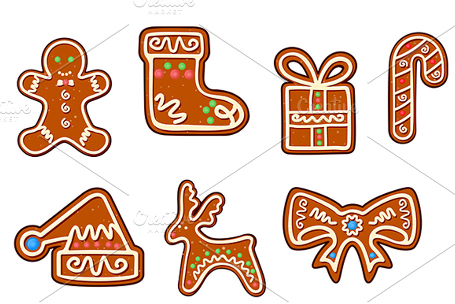 Gingerbread holiday objects in Graphics - product preview 8