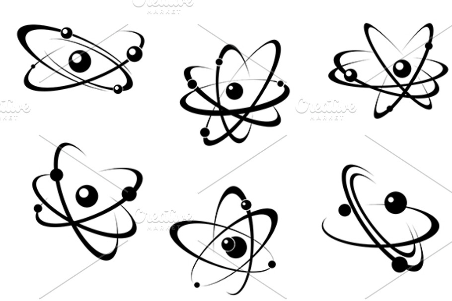 Science and biology atoms symbols in Icons - product preview 8
