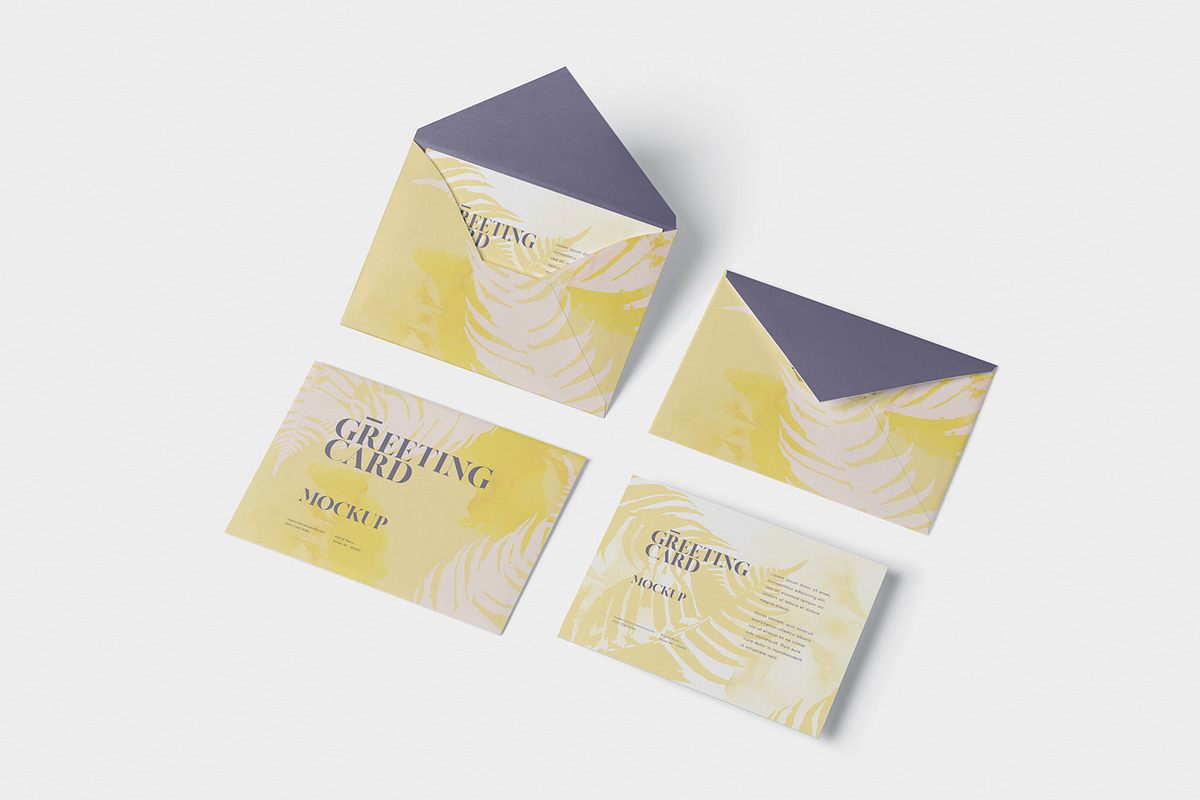 Greeting Card Mockup with Envelop in Branding Mockups - product preview 8