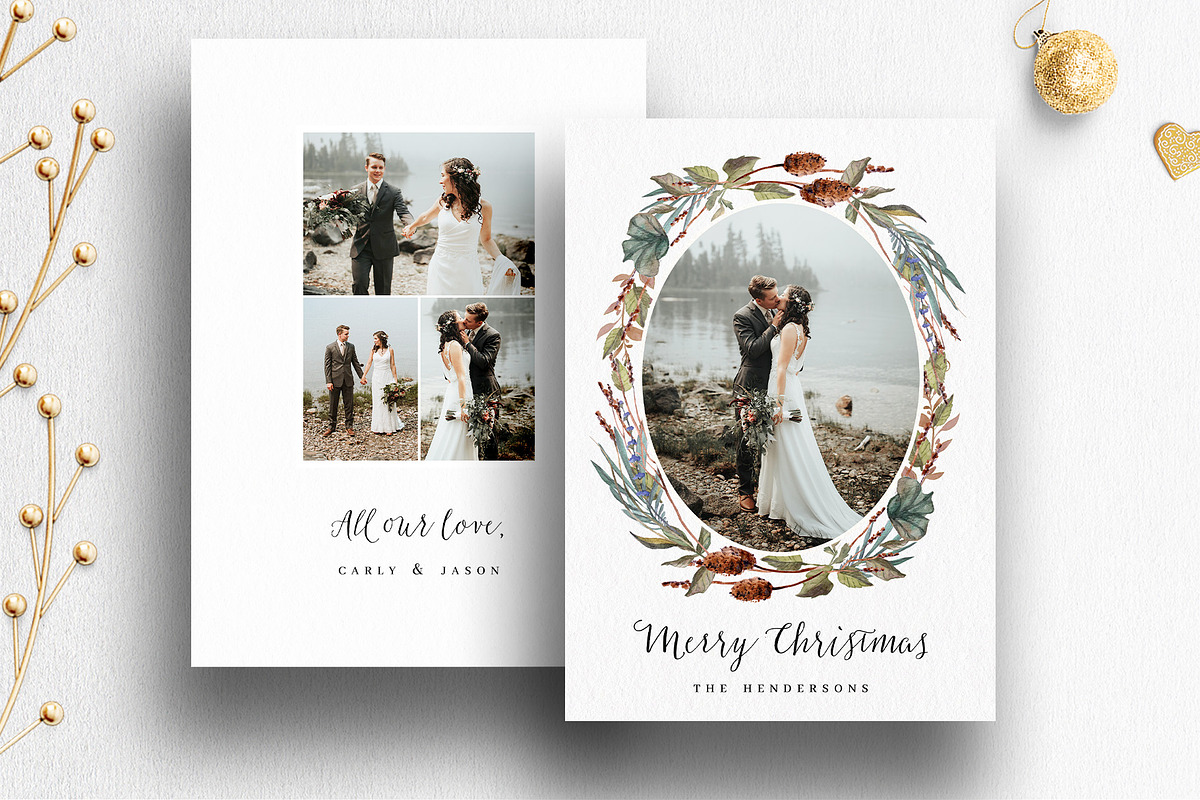 Christmas Card Photo Template in Card Templates - product preview 8