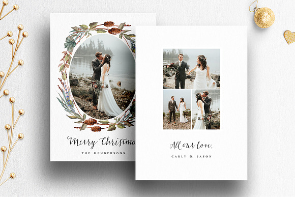 Christmas Card Photo Template in Card Templates - product preview 2