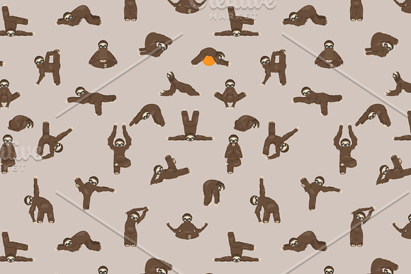 Yoga Sloth in Illustrations - product preview 6
