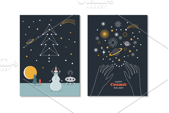 Happy Cosmic Holidays! in Illustrations - product preview 2