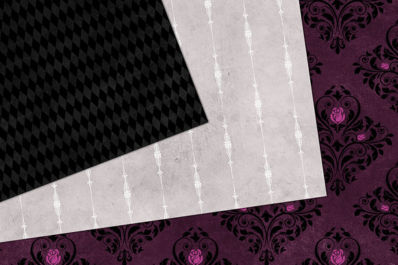 Gothic Purple Rose Digital Paper in Patterns - product preview 1