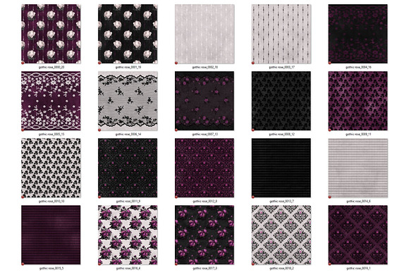 Gothic Purple Rose Digital Paper in Patterns - product preview 3