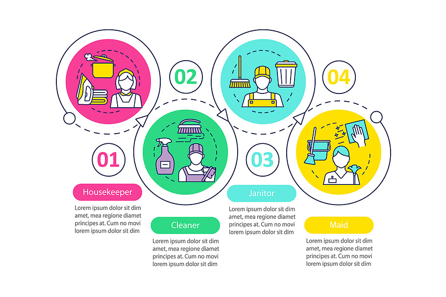 Cleaning agency staff infographic in Web Elements - product preview 8