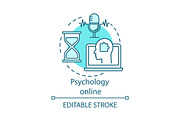 Psychology online concept icon