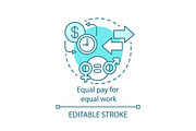 Equal pay for equal work icon