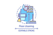 Floor cleaning concept icon